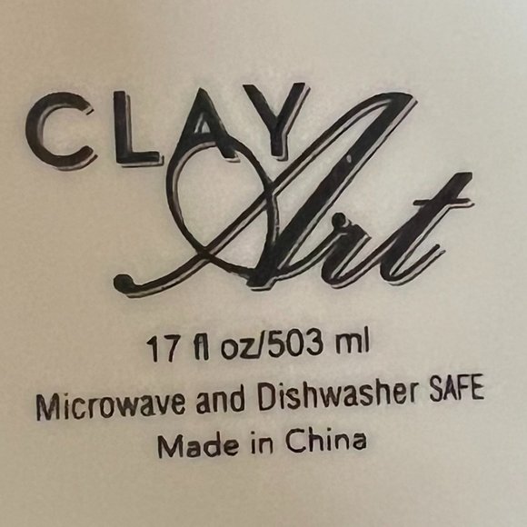 YOUR COFFEE Clay Art Ceramic Mug with Black and Metallic Gold Lettering - Picture 5 of 5